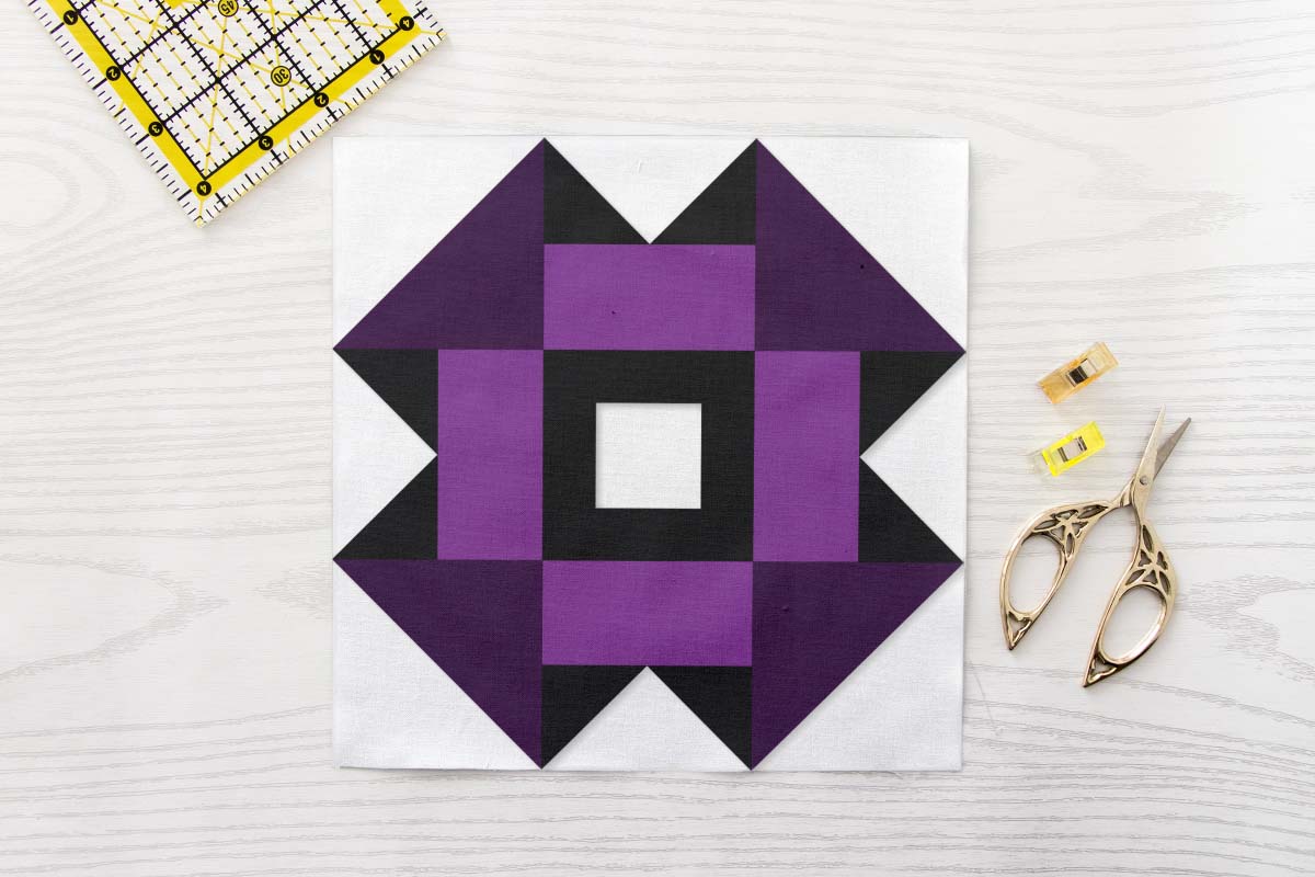 Churn Dash FPP Quilt Block Pattern Foundation Paper Pieced Quilt Block PDF (A4) Folded Corners Traditional Block