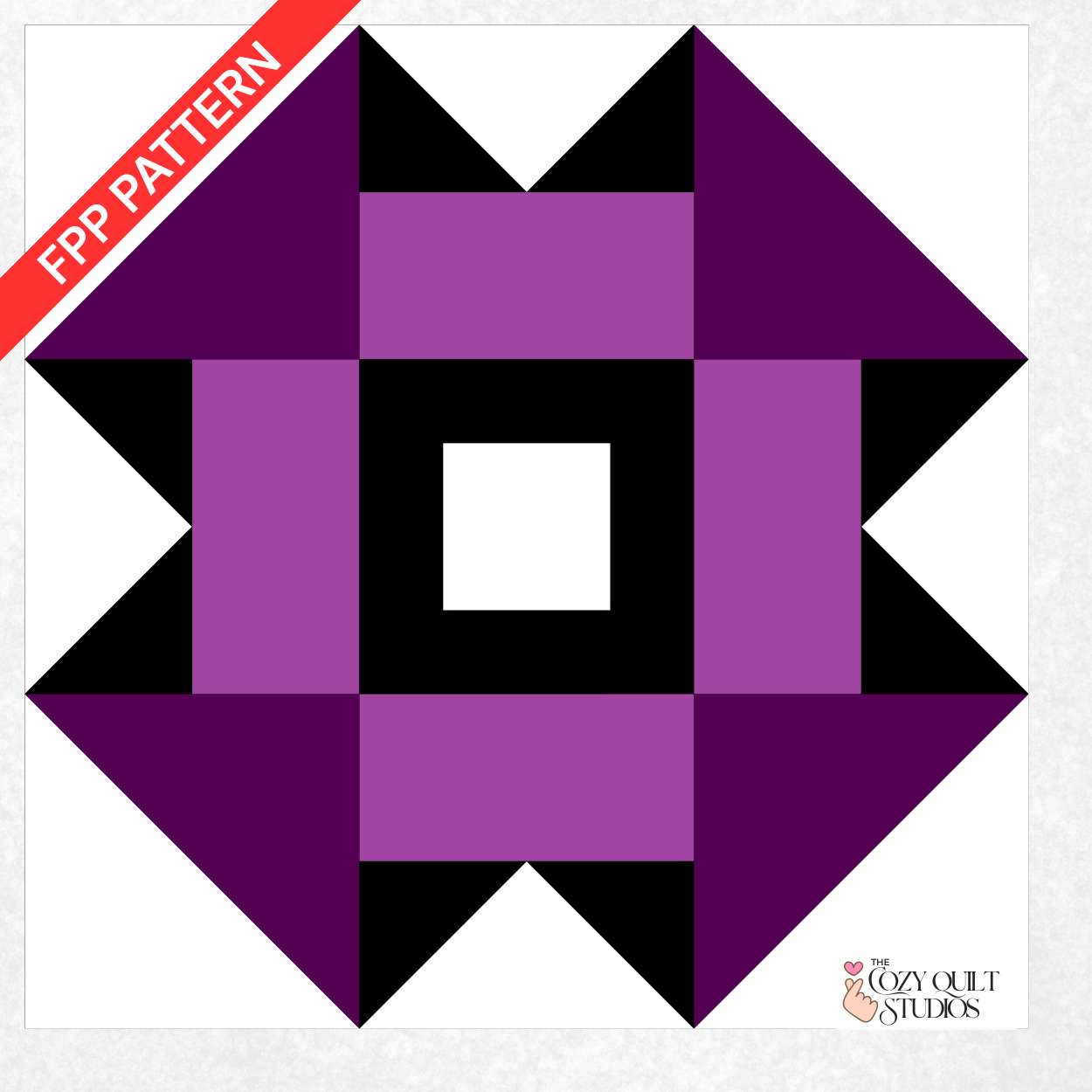 Easy churn dash foundation paper piecing quilt block pattern