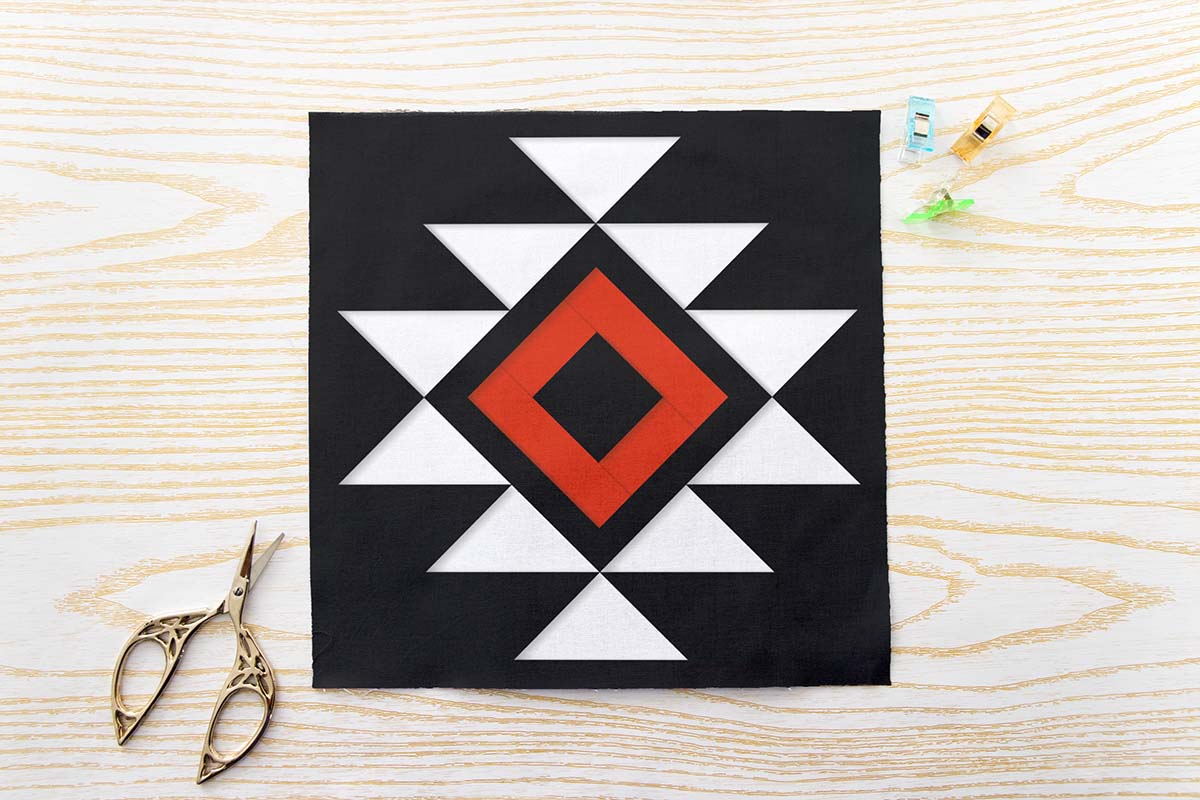 Modern Aztec fpp quilt Block pattern