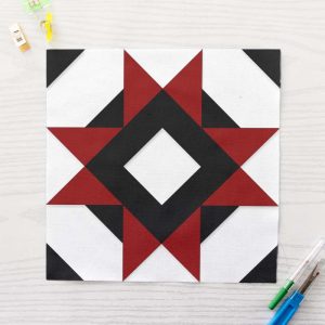 Ohio Star Variation FPP Quilt Block Pattern PDF - Traditional Eight Point Diagonal Star paper piecing Quilt Block template pdf
