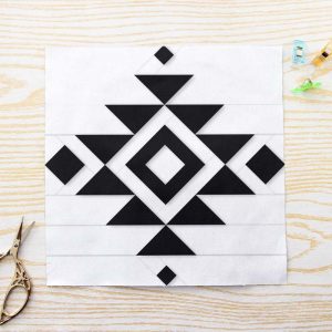 Southwest Aztec Diamond FPP Quilt Block Pattern PDF thecozyquiltstudios quilt block pattern