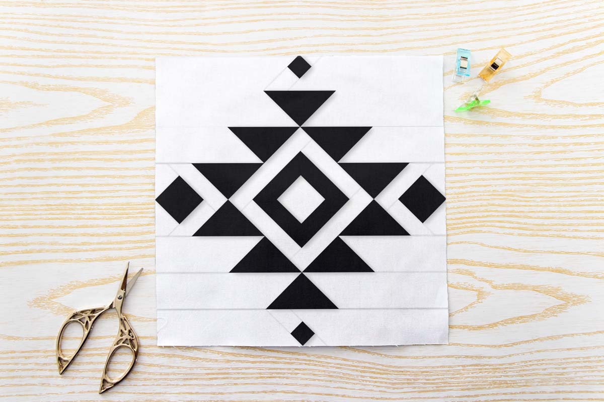Southwest Aztec Diamond FPP Quilt Block Pattern PDF thecozyquiltstudios quilt block pattern