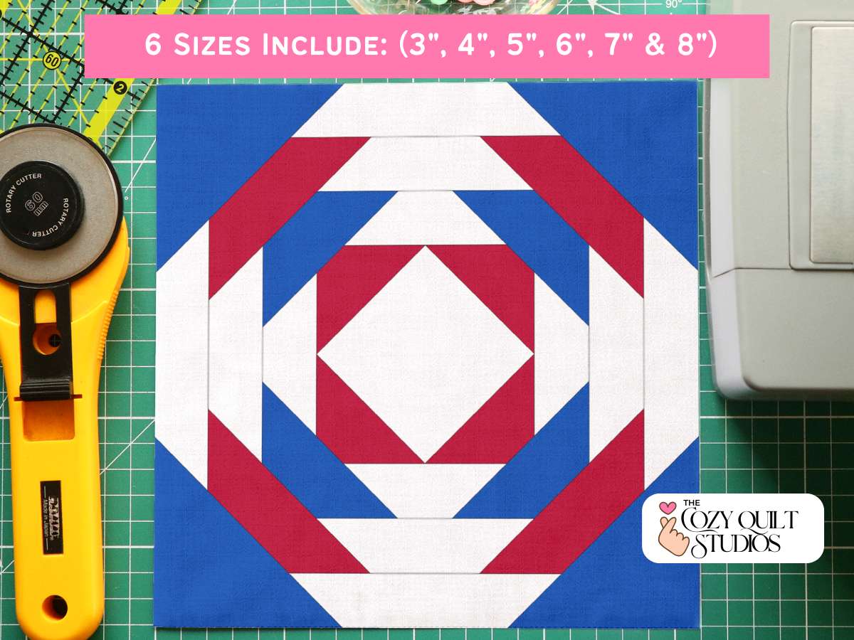 basic pineapple fpp quilt block pattern multiple sizes included