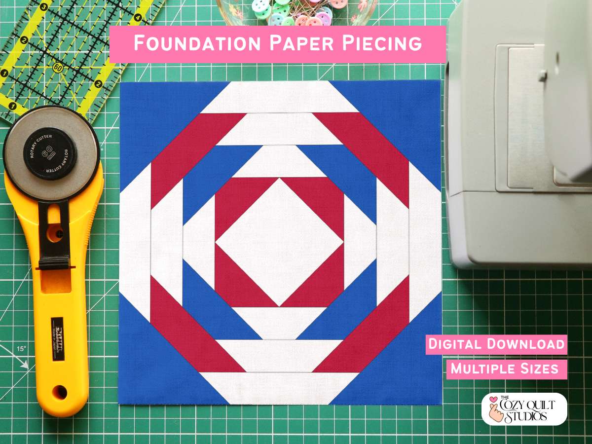 basic pineapple fpp quilt block pattern