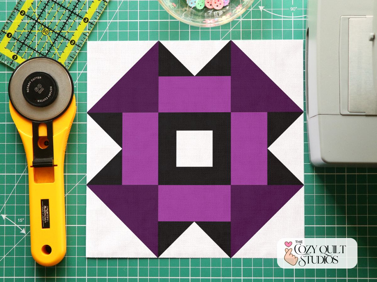 churn dash fpp quilt block pattern easy paper piecing template for beginners