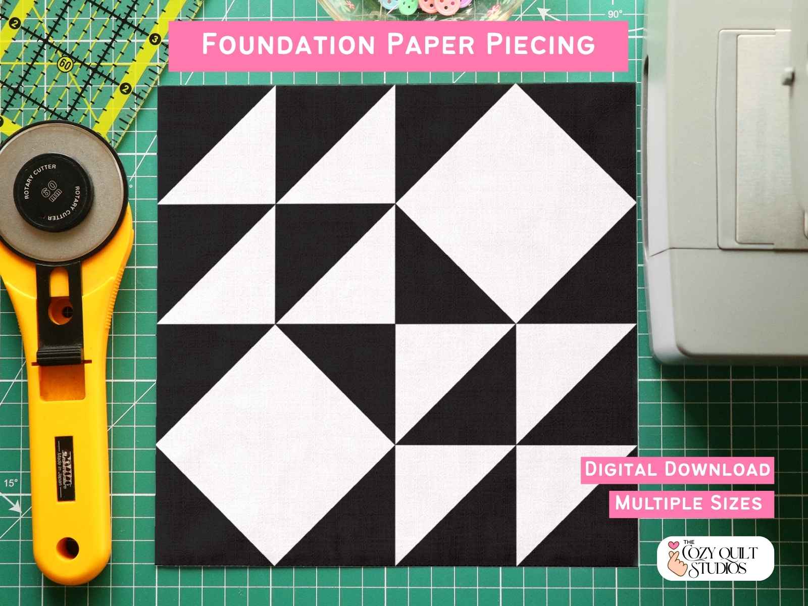 geometric navajo aztec quilt block paper piecing pattern pdf