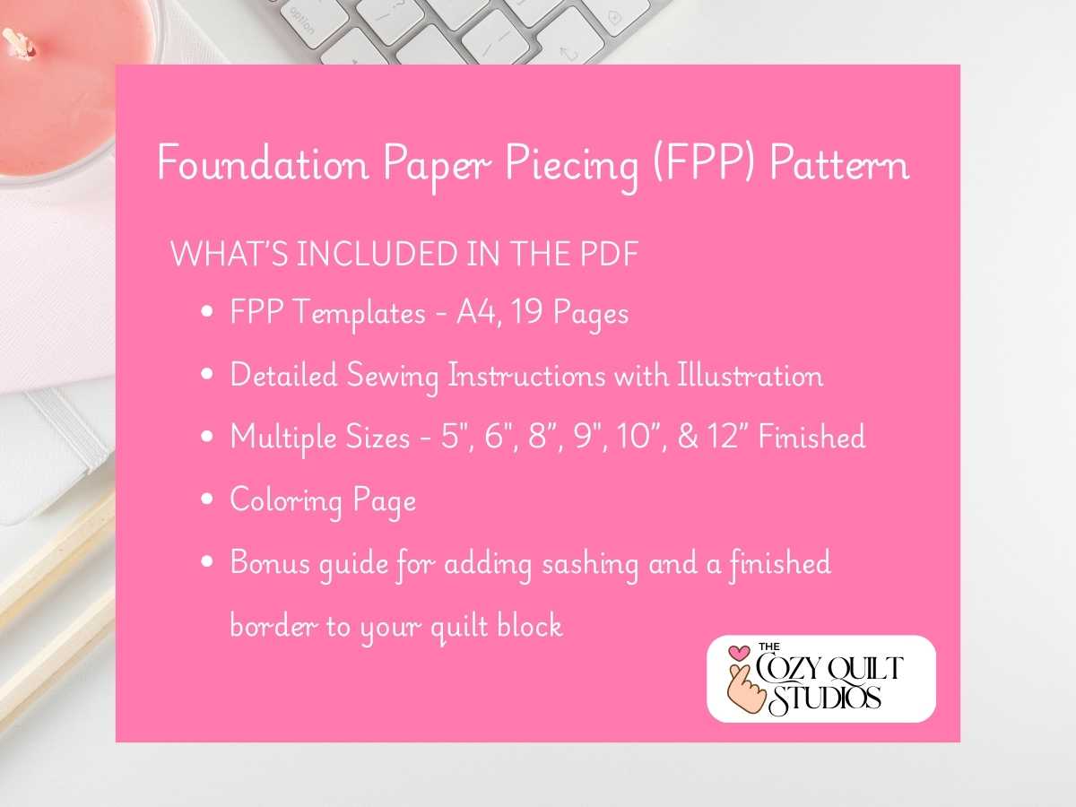 what you'll get in the navajo quilt block fpp pdf pattern